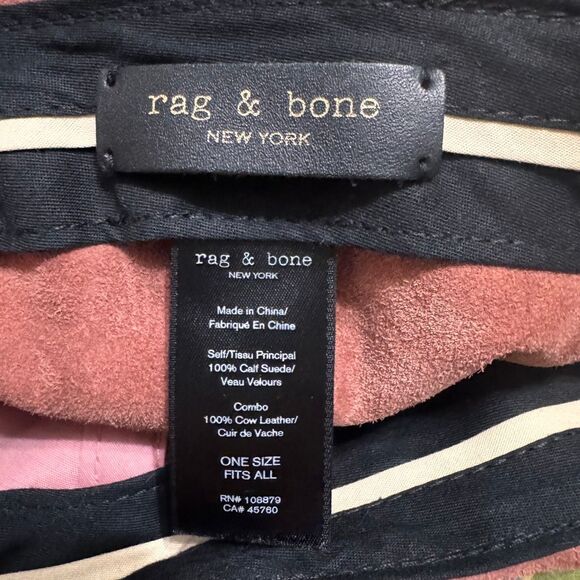 Rag & Bone Mauve Suede Leather "Marilyn" Adjustable Baseball Cap - Picture 6 of 7